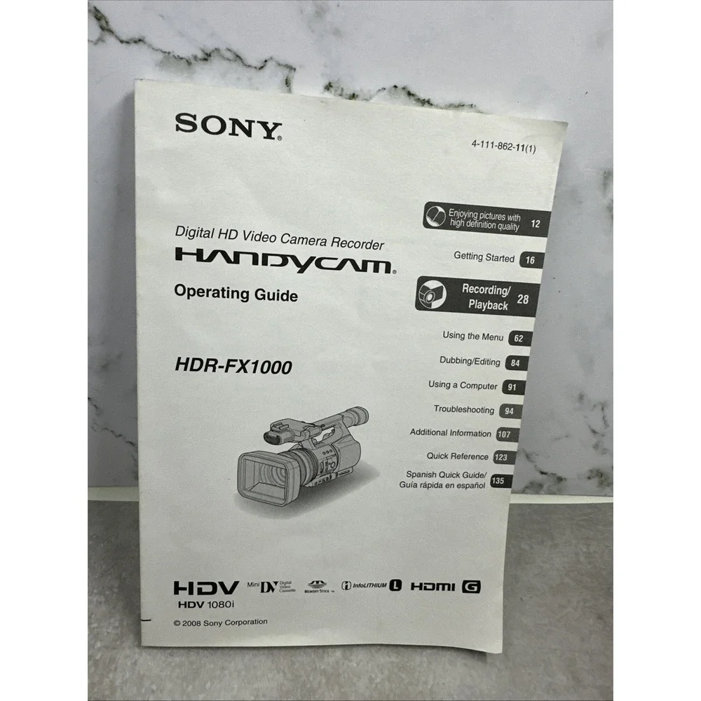 Sony HDR-FX1000 Handycam HDV Camcorder Operating Guide Manual ONLY